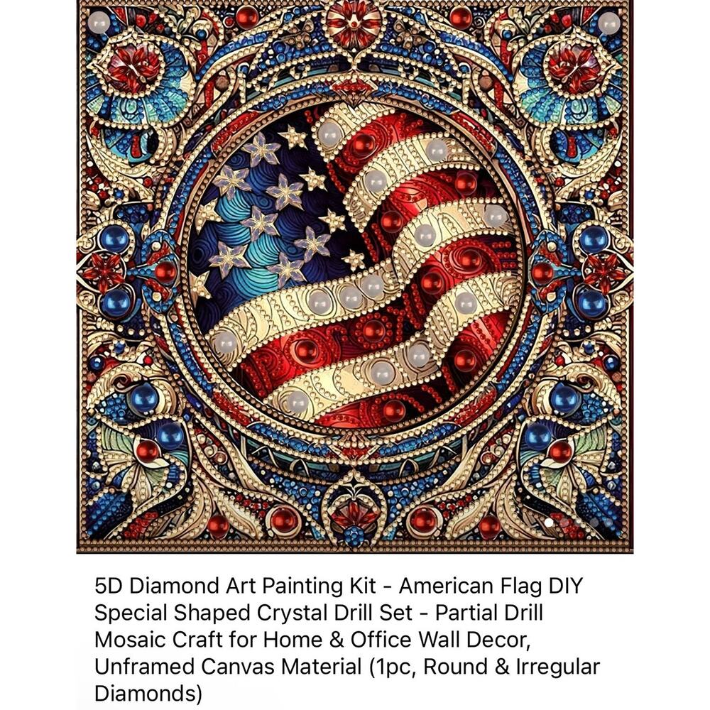 Diamond art kits American Flag for adults 11.8x11.8 inches